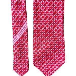 Ermenegildo Zegna Modern 3” Red Geometric Silk Tie